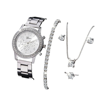 Ensemble de montre + bague + collier + boucles d'oreilles -ZOHARA